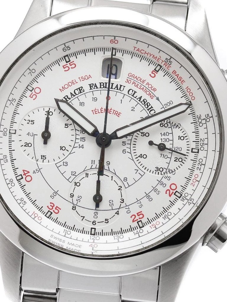 Grace Fabliau T50aW Chronograph Date Silver Dial Automatic Mens Watch